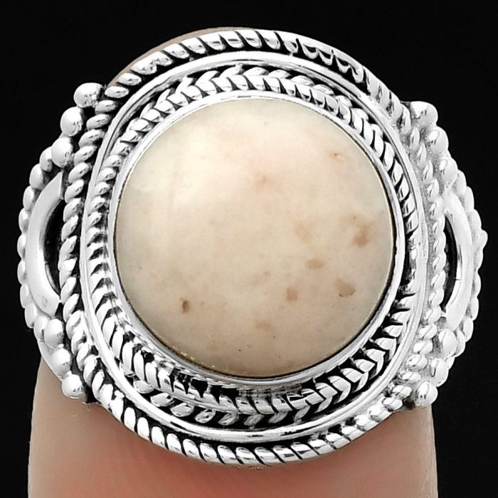 Natural Pink Scolecite Ring size-7 SDR173421 R-1570, 11x11 mm