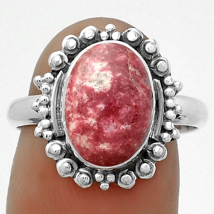 Natural Pink Thulite - Norway Ring size-8 SDR173685 R-1124, 9x12 mm