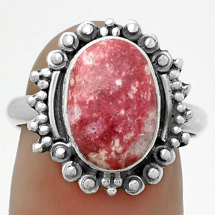 Natural Pink Thulite - Norway Ring size-7.5 SDR173691 R-1124, 8x12 mm