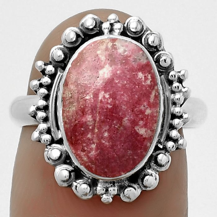 Natural Pink Thulite - Norway Ring size-7 SDR173701 R-1124, 9x13 mm