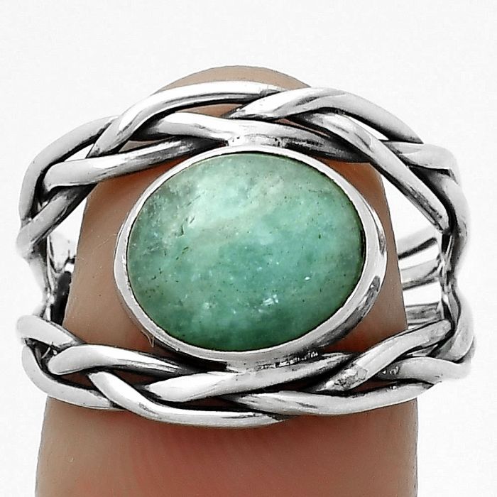 Natural Paraiba Amazonite Ring size-7.5 SDR173782 R-1134, 9x11 mm