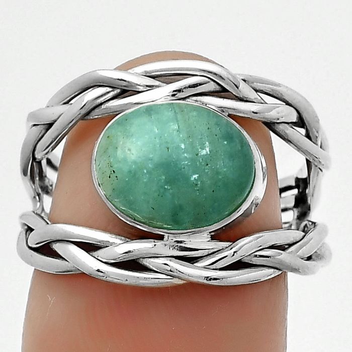 Natural Paraiba Amazonite Ring size-7 SDR173783 R-1134, 8x10 mm