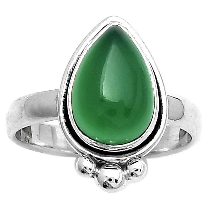 Natural Green Onyx Ring size-7 SDR173845 R-1495, 8x12 mm