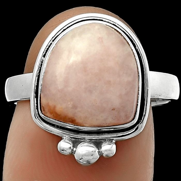 Natural Pink Scolecite Ring size-8 SDR173873 R-1495, 11x12 mm