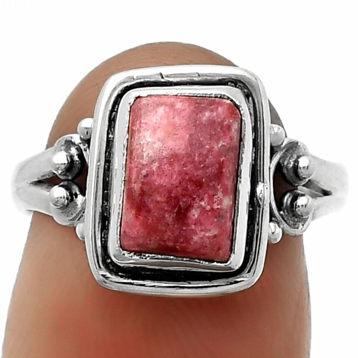 Natural Pink Thulite - Norway Ring size-7 SDR173935 R-1283, 7x9 mm