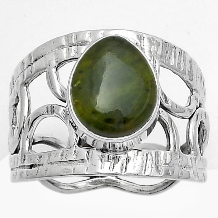 Natural Chrome Chalcedony Ring size-7 SDR174014 R-1133, 8x10 mm