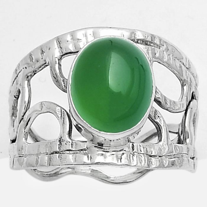 Natural Green Onyx Ring size-8 SDR174017 R-1133, 8x10 mm