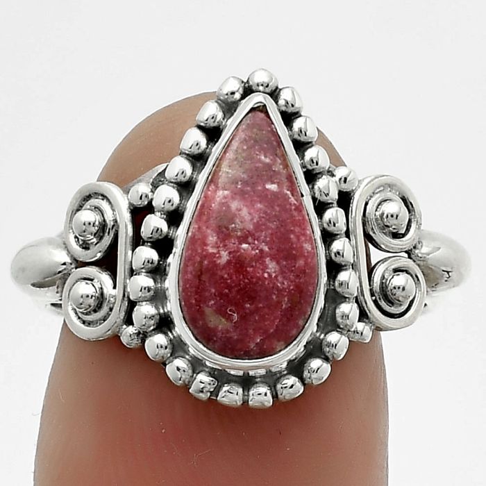 Natural Pink Thulite - Norway Ring size-8 SDR174234 R-1283, 7x12 mm