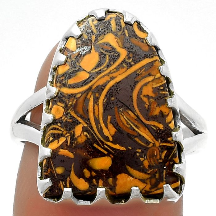 Coquina Fossil Jasper - India Ring size-7.5 SDR174323 R-1210, 14x19 mm