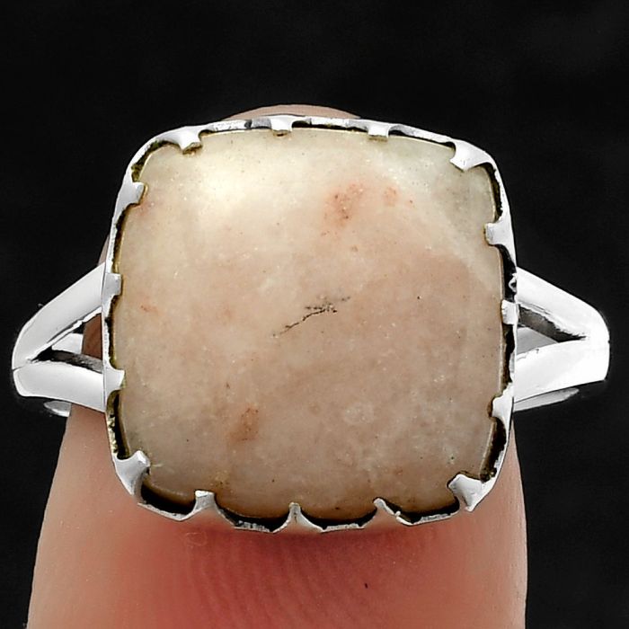 Natural Pink Scolecite Ring size-8.5 SDR174338 R-1210, 13x13 mm