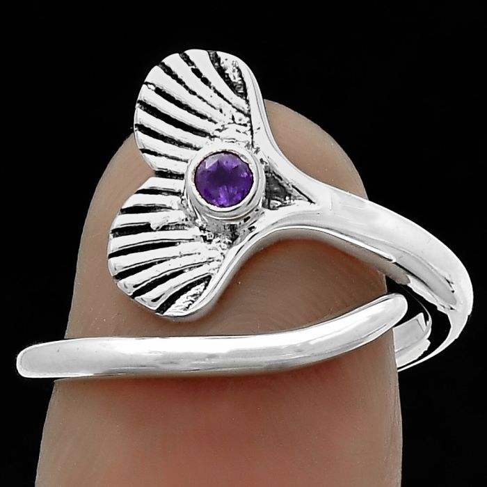 Mermaid Tail Charm - Amethyst - Brazil Ring size-8 SDR174502 R-1070, 3x3 mm