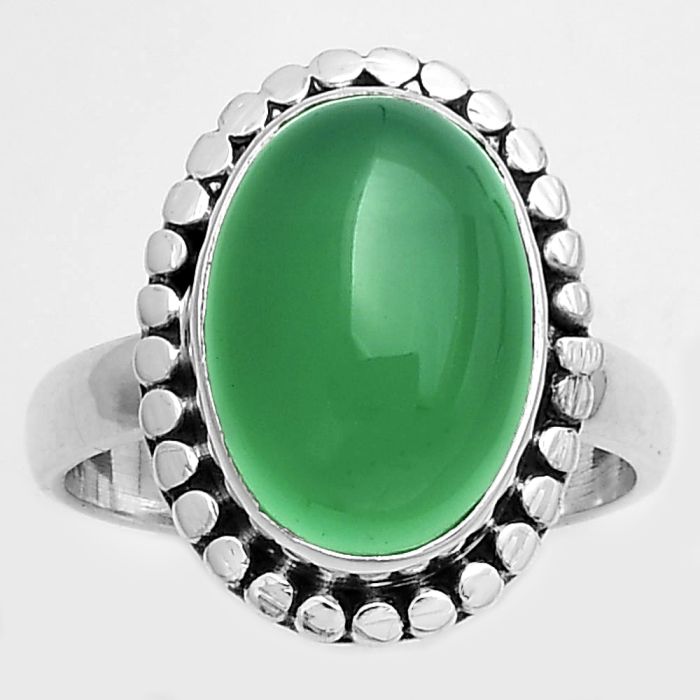 Natural Green Onyx Ring size-7.5 SDR174553 R-1071, 10x14 mm