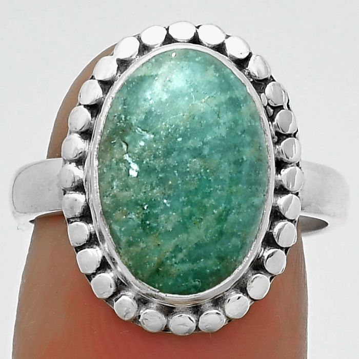 Natural Paraiba Amazonite Ring size-7.5 SDR174554 R-1071, 10x14 mm