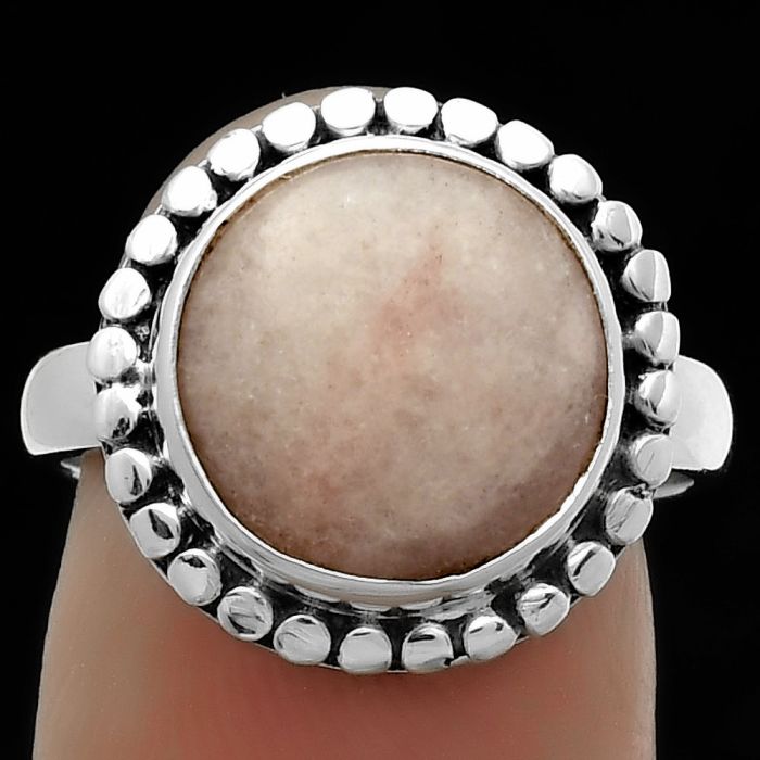 Natural Pink Scolecite Ring size-7.5 SDR174571 R-1071, 12x12 mm