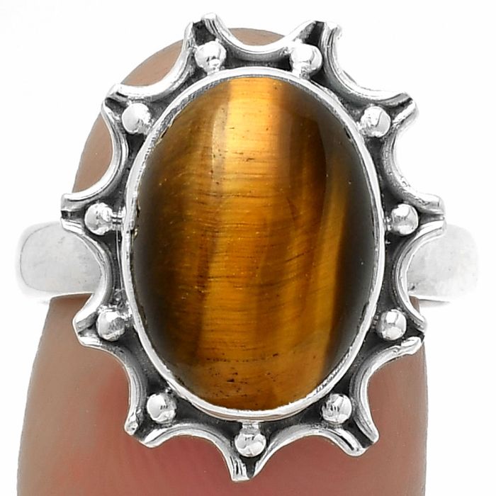 Natural Tiger Eye - Africa Ring size-7 SDR174689 R-1189, 10x14 mm