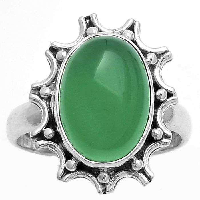 Natural Green Onyx Ring size-8.5 SDR174692 R-1189, 10x14 mm