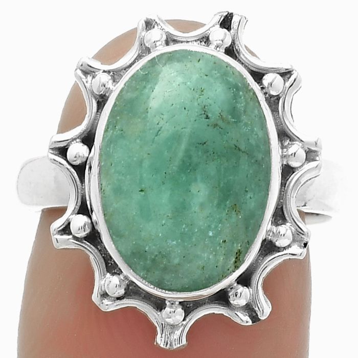 Natural Paraiba Amazonite Ring size-7.5 SDR174708 R-1189, 10x14 mm