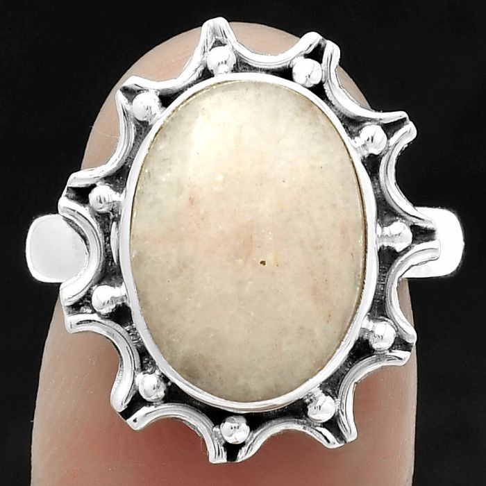 Natural Pink Scolecite Ring size-7.5 SDR174721 R-1189, 11x15 mm