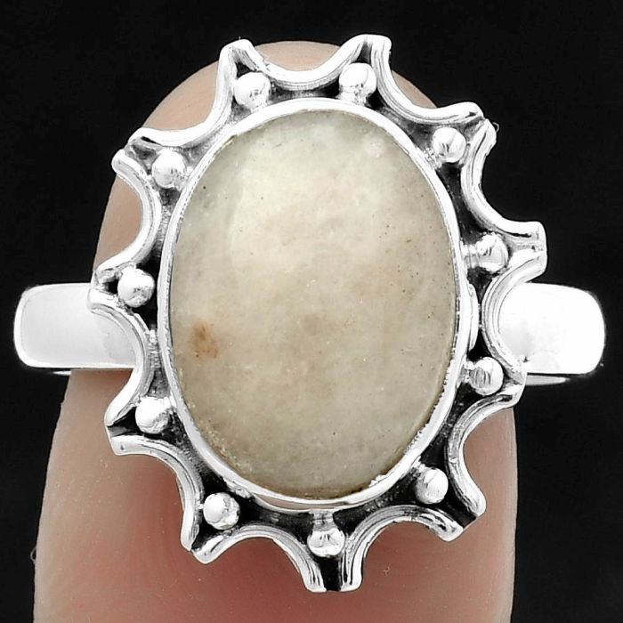 Natural Pink Scolecite Ring size-9 SDR174722 R-1189, 10x14 mm