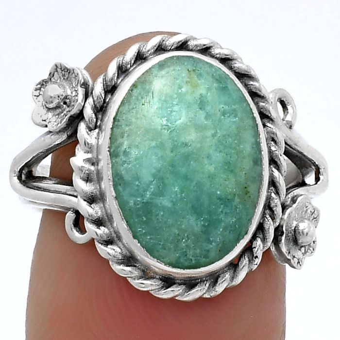 Natural Paraiba Amazonite Ring size-7 SDR174755 R-1345, 10x14 mm