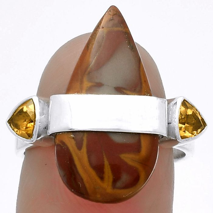 Natural Noreena Jasper & Citrine Ring size-7.5 SDR174775 R-1313, 12x21 mm