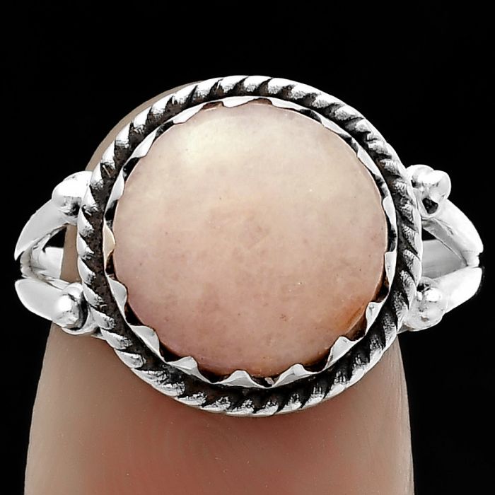 Natural Pink Scolecite Ring size-9 SDR174860 R-1474, 12x12 mm