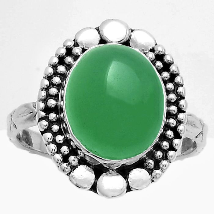 Natural Green Onyx Ring size-8.5 SDR174896 R-1154, 10x12 mm