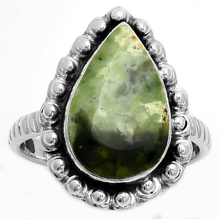 Natural Chrome Chalcedony Ring size-8 SDR175024 R-1124, 10x16 mm