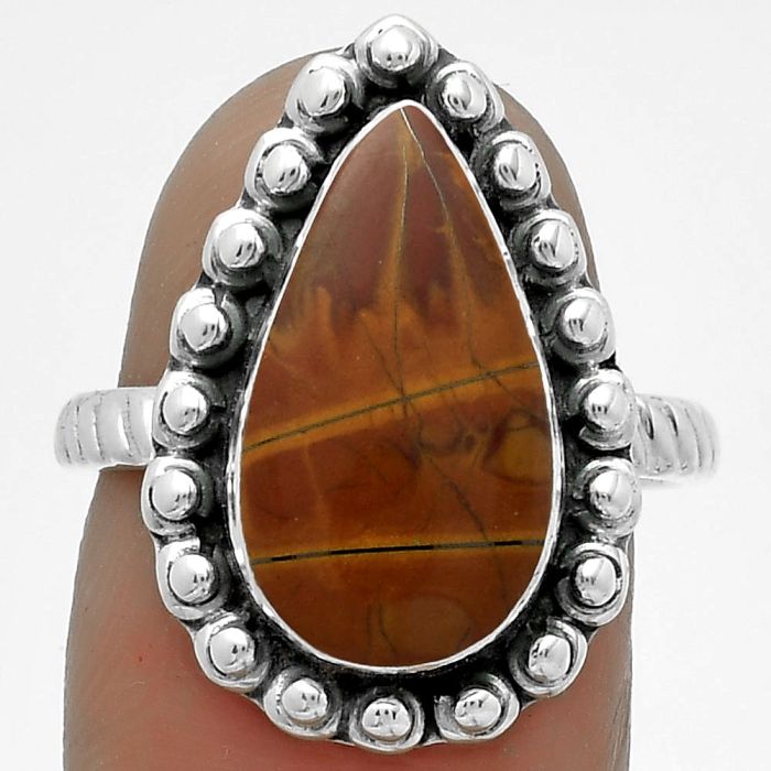 Natural Noreena Jasper Ring size-7.5 SDR175038 R-1124, 9x16 mm