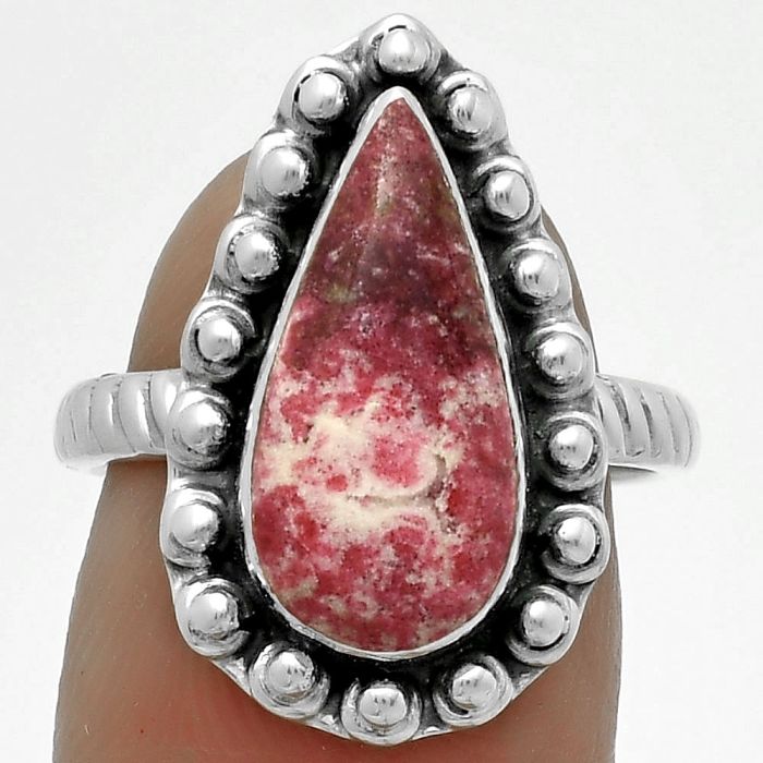 Natural Pink Thulite - Norway Ring size-7 SDR175043 R-1124, 8x16 mm