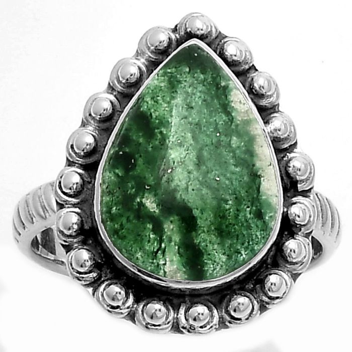 Natural Green Aventurine Ring size-8 SDR175046 R-1124, 11x15 mm