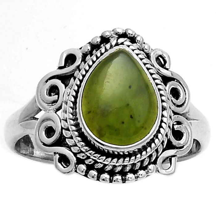 Natural Chrome Chalcedony Ring size-7 SDR175175 R-1282, 7x9 mm