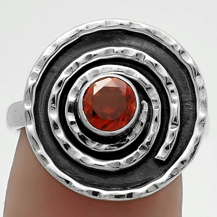 Spiral - Hessonite Garnet - Madagascar Ring size-7 SDR175300 R-1361, 5x5 mm