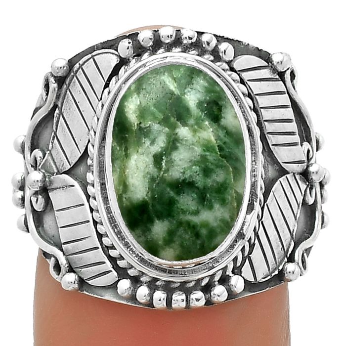 Southwest Style - Natural Dioptase Ring size-7 SDR175485 R-1507, 9x13 mm