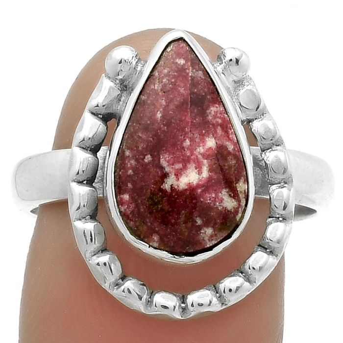 Natural Pink Thulite - Norway Ring size-9 SDR175520 R-1518, 9x14 mm