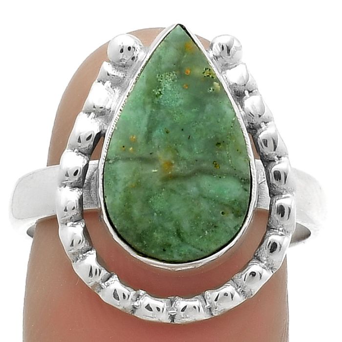 Natural Chrome Chalcedony Ring size-8.5 SDR175521 R-1518, 9x15 mm