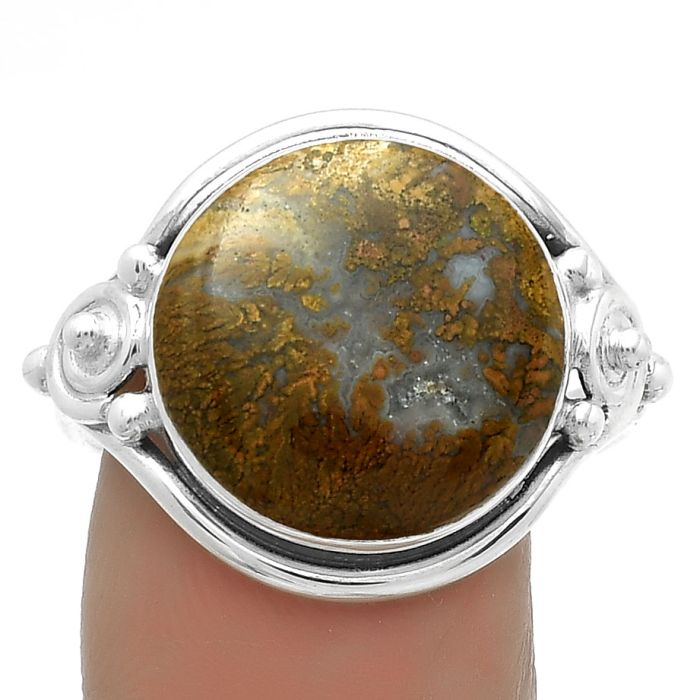 Natural Red Moss Agate Ring size-9 SDR175530 R-1315, 15x15 mm