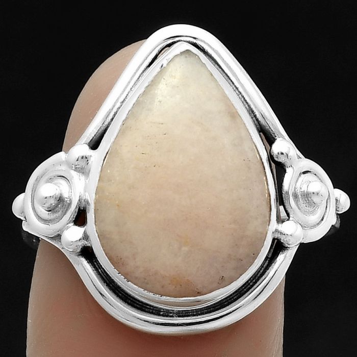 Natural Pink Scolecite Ring size-8 SDR175534 R-1315, 12x17 mm