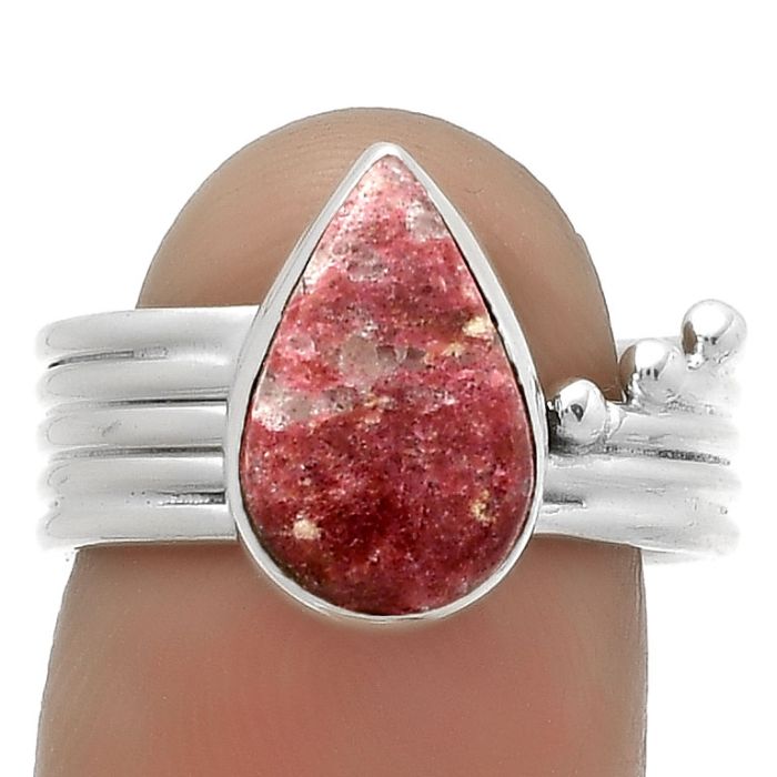 Natural Pink Thulite - Norway Ring size-7 SDR175538 R-1492, 8x13 mm