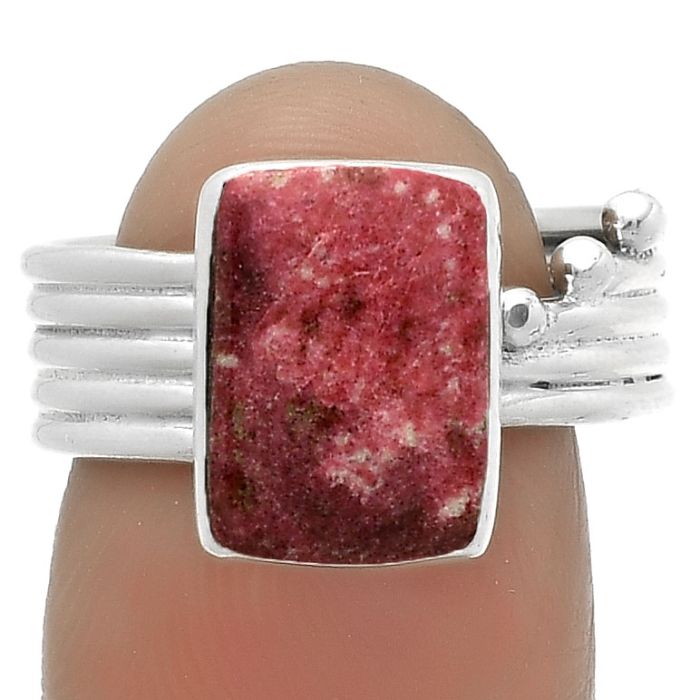 Natural Pink Thulite - Norway Ring size-7 SDR175552 R-1492, 8x12 mm