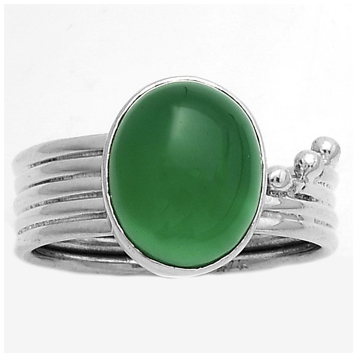 Natural Green Onyx Ring size-8.5 SDR175556 R-1492, 10x12 mm