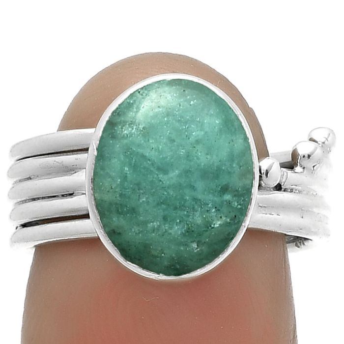 Natural Paraiba Amazonite Ring size-7 SDR175560 R-1492, 10x12 mm