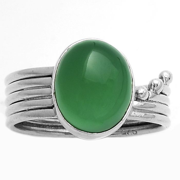 Natural Green Onyx Ring size-9 SDR175568 R-1492, 10x12 mm