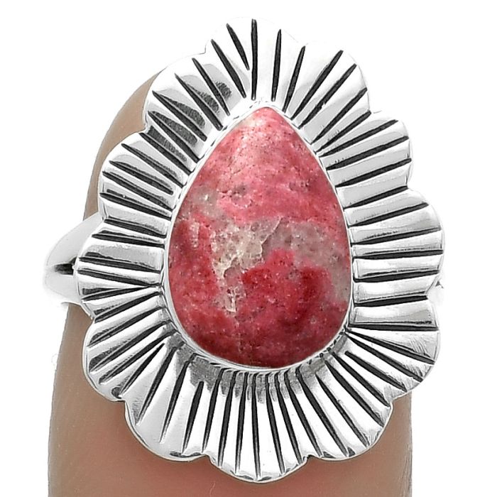 Natural Pink Thulite - Norway Ring size-7 SDR175589 R-1086, 8x12 mm