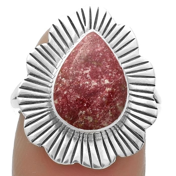 Natural Pink Thulite - Norway Ring size-7.5 SDR175605 R-1086, 9x13 mm