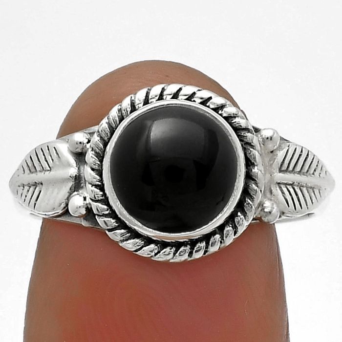 Natural Black Onyx - Brazil Ring size-8 SDR175645 R-1403, 8x8 mm