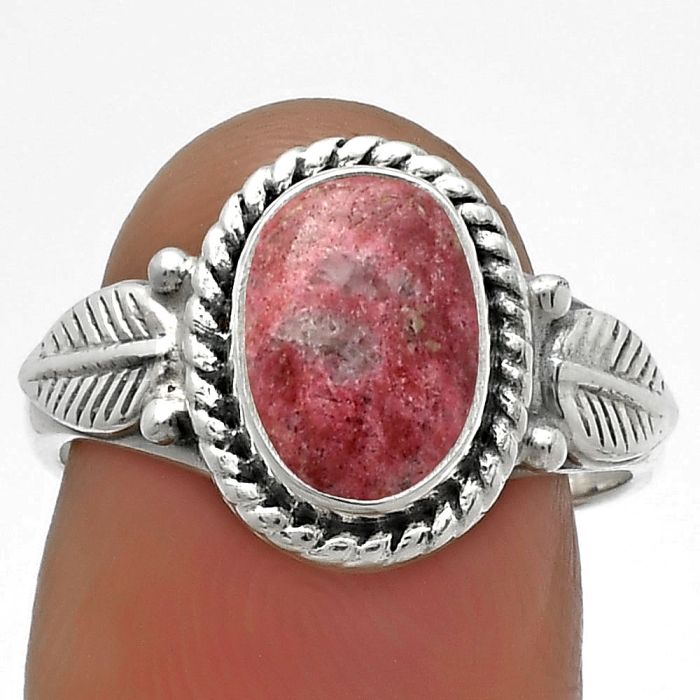 Natural Pink Thulite - Norway Ring size-7.5 SDR175661 R-1403, 7x10 mm