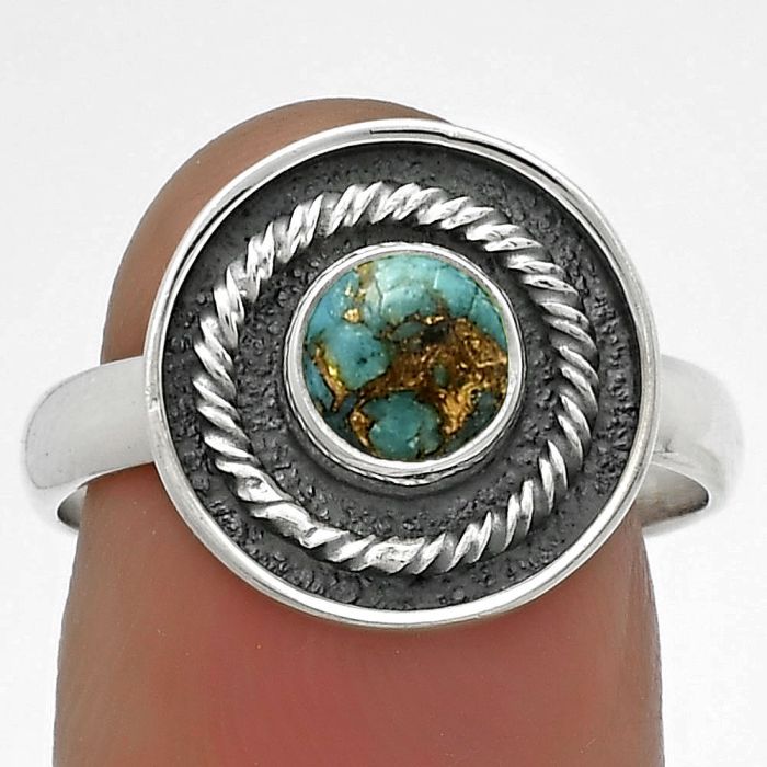 Copper Blue Turquoise - Arizona Ring size-7.5 SDR175686 R-1439, 5x5 mm