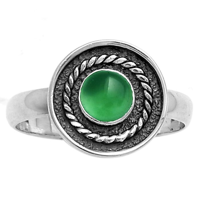 Natural Green Onyx Ring size-9 SDR175694 R-1439, 5x5 mm