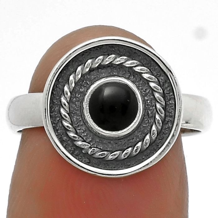 Natural Black Onyx - Brazil Ring size-7 SDR175731 R-1439, 5x5 mm